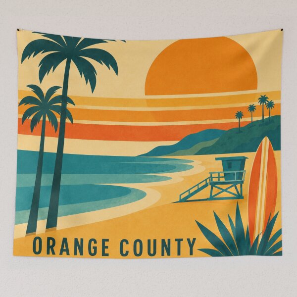 Item preview, Orange County Sunset Mid-Century Modern Art designed and sold by KawaiiDesigns26.