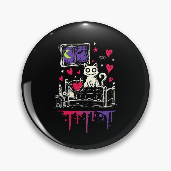 Item preview, Spooky Cat Bedroom Scene Emo Aesthetic Gift designed and sold by Say It With Ink.