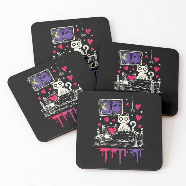 Item preview, Spooky Cat Bedroom Scene Emo Aesthetic Gift designed and sold by Say It With Ink.