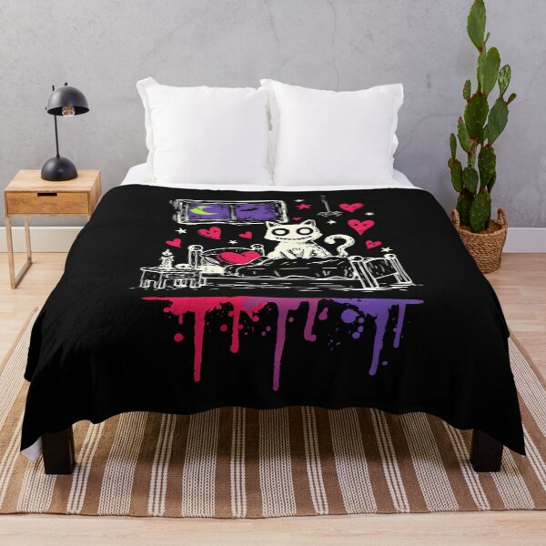 Item preview, Spooky Cat Bedroom Scene Emo Aesthetic Gift designed and sold by Say It With Ink.