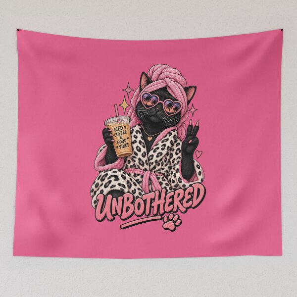 Item preview, Unbothered Cat – Iced Coffee & Good Vibes designed and sold by AndGarciart.