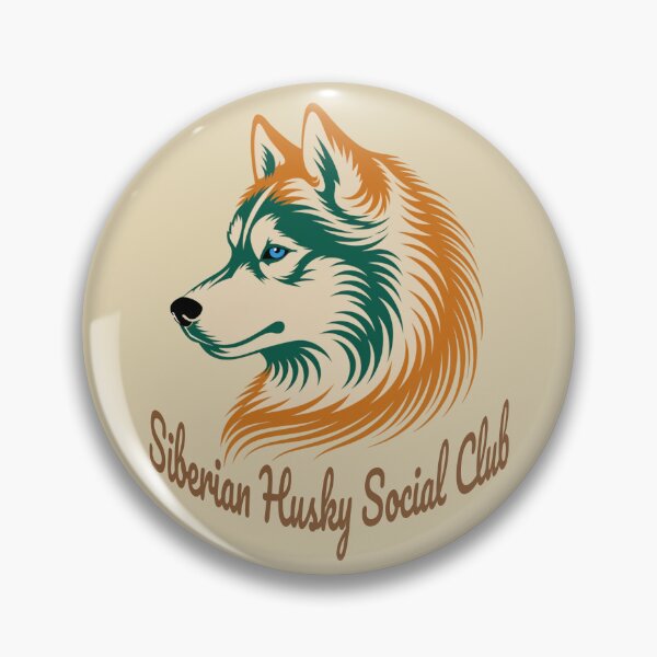 Item preview, Siberian Husky Social Club Vintage Badge Dog Mom Dad designed and sold by Kinship-Pets.