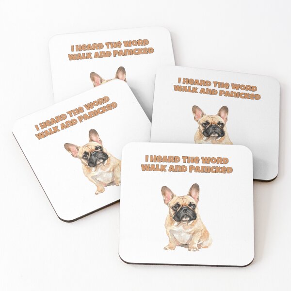Item preview, Frenchie Walk Panic Funny French Bulldog Art designed and sold by NatureUnleashed.