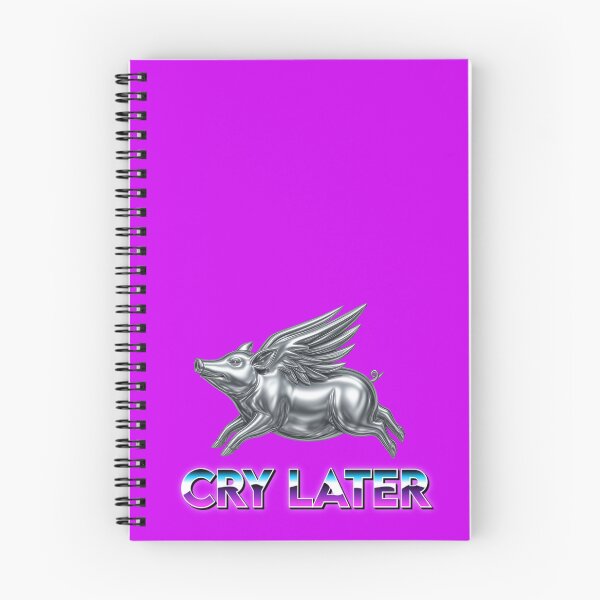 Item preview, Cry Later Chrome Flying Pig Sticker | Surreal Y2K Retro Futuristic Graphic | Funny Statement Design designed and sold by FIGGITY FERN.