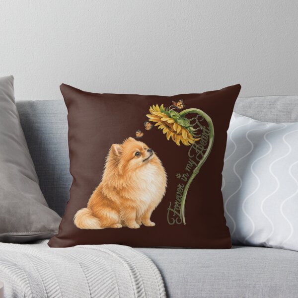 Item preview, Pomeranian Dog Sunflowers Forever In My Heart designed and sold by Cute & Sassy Custom Gifting Boutiques.