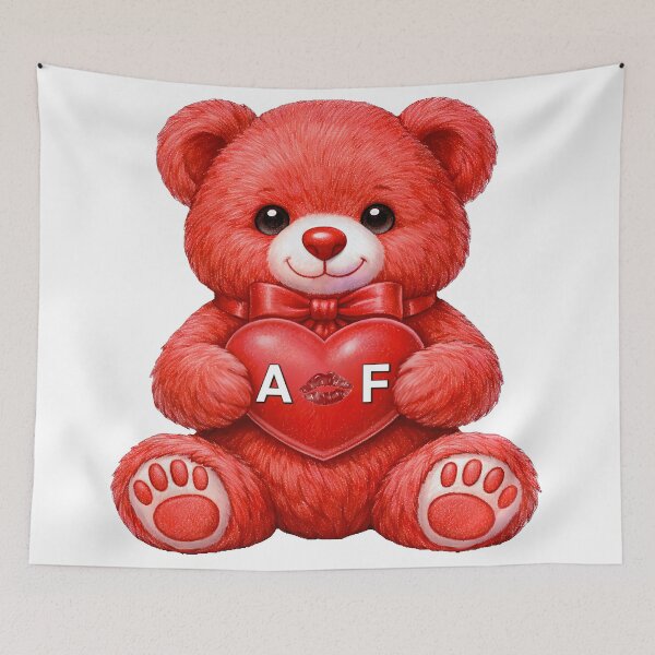 Item preview, Cute Red Teddy Bear Holding Love Heart A&F. designed and sold by AmirArtisanVibe.