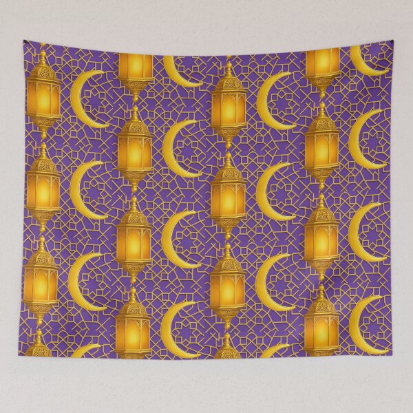 Item preview, "Ramadan Nights" Elegant Lantern, Moon & Geometric Art - (V.3) designed and sold by D-Islamic.