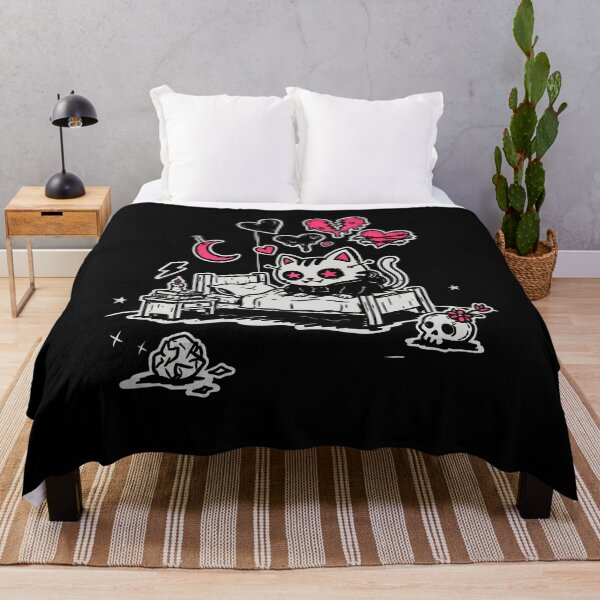 Item preview, Sudadera con capucha, escena de gato, niño, estética emo, arte designed and sold by Say It With Ink.