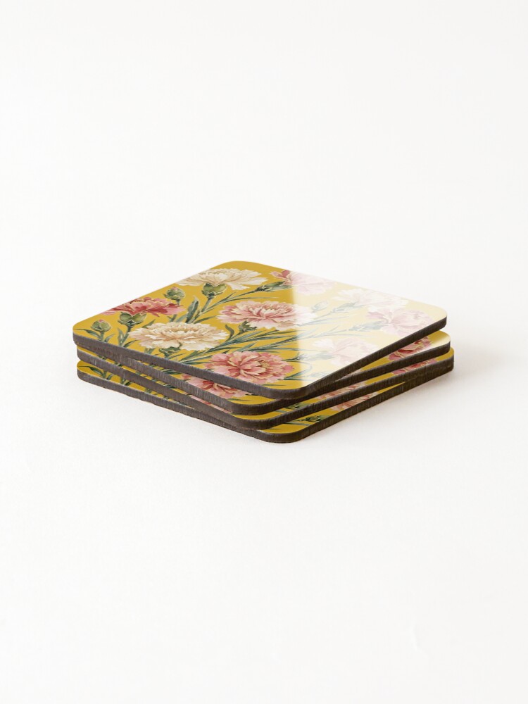 Thumbnail 4 of 5, Coasters (Set of 4), Carnations designed and sold by GraphicsClub.