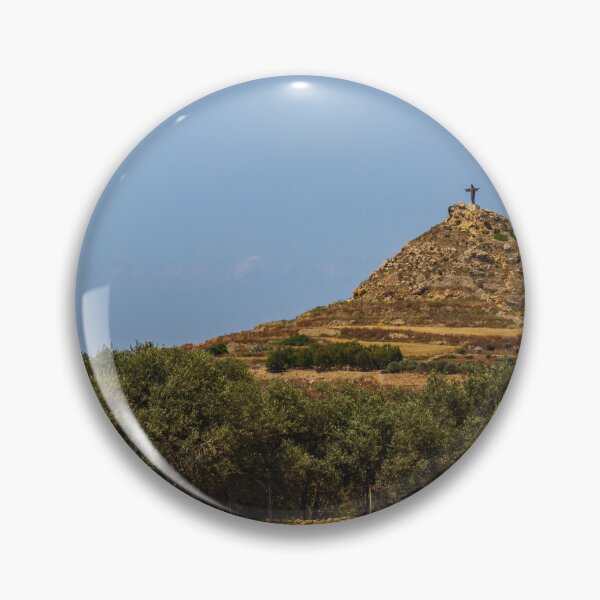 Item preview, Hilltop Cross Over Mediterranean Countryside With Olive Trees, Stone Walls and Golden Fields designed and sold by Nmallia.