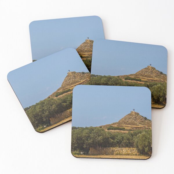 Item preview, Hilltop Cross Over Mediterranean Countryside With Olive Trees, Stone Walls and Golden Fields designed and sold by Nmallia.