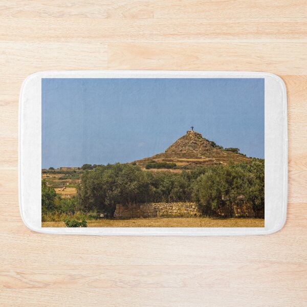 Item preview, Hilltop Cross Over Mediterranean Countryside With Olive Trees, Stone Walls and Golden Fields designed and sold by Nmallia.
