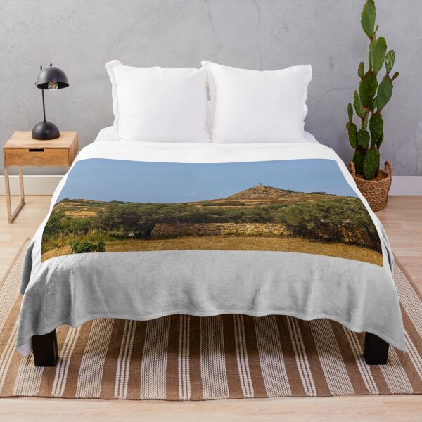 Item preview, Hilltop Cross Over Mediterranean Countryside With Olive Trees, Stone Walls and Golden Fields designed and sold by Nmallia.