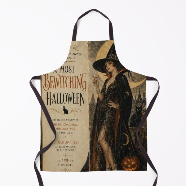 Item preview, A Most Bewitching Halloween – 1920s Halloween Card designed and sold by GildedPagesCo.