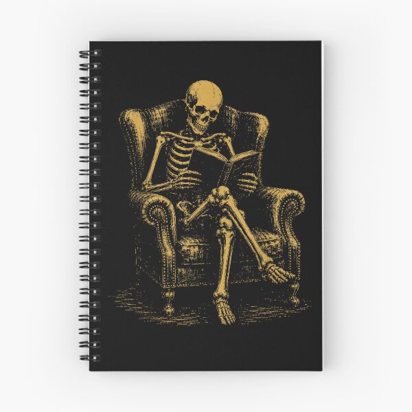 Item preview, Skeleton Reading with Black Cat Funny Halloween designed and sold by Rahamkshop.