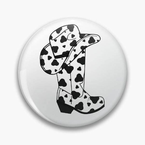 Item preview, Black Cow Spot Cowboy Boot And Hat designed and sold by Sartoris Art.