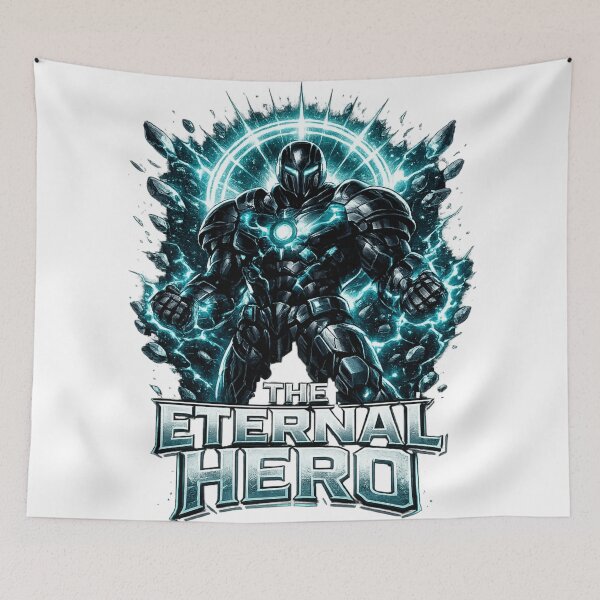 Item preview, The Eternal Hero Futuristic Cosmic Warrior Inspirational Design designed and sold by irfanshikh.
