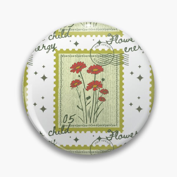 Item preview, Flower Child Energy Vintage Stamp designed and sold by Reicrea.
