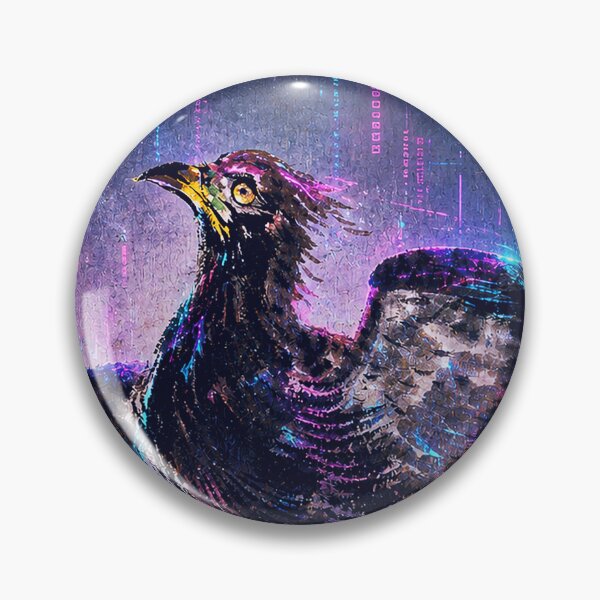 Item preview, Cyberpunk Yatagarasu | Neon Japanese Raven Spirit | Futuristic Mythical Bird designed and sold by RhymeArc.
