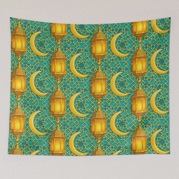Item preview, "Ramadan Nights" Elegant Lantern, Moon & Geometric Art - (V.6) designed and sold by D-Islamic.
