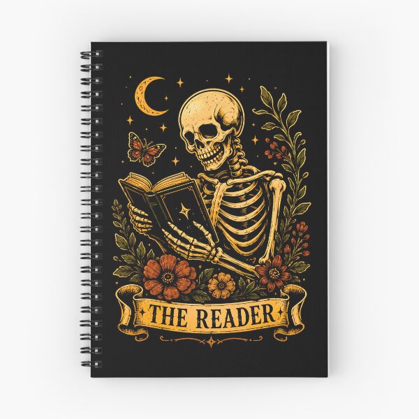Item preview, Skeleton Reading with Black Cat Funny Halloween designed and sold by Rahamkshop.