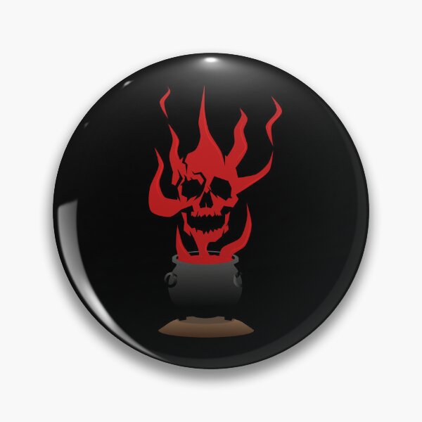 Item preview, Fiery Demon Cauldron – Dark Halloween Gothic Illustration designed and sold by Rav3nArt.