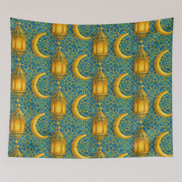 Item preview, "Ramadan Nights" Elegant Lantern, Moon & Geometric Art - (Van Gogh style) designed and sold by D-Islamic.