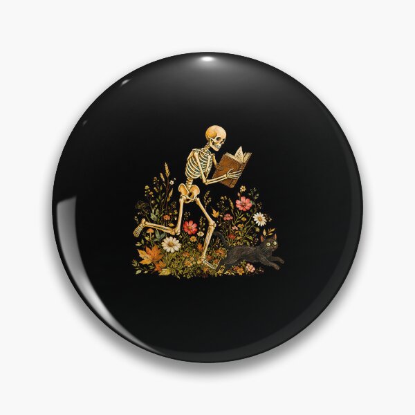 Item preview, Skeleton Reading with Black Cat Funny Halloween designed and sold by Rahamkshop.