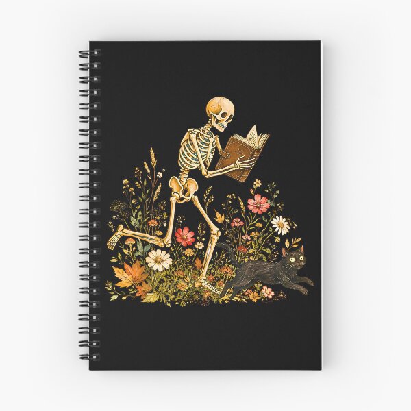Item preview, Skeleton Reading with Black Cat Funny Halloween designed and sold by Rahamkshop.