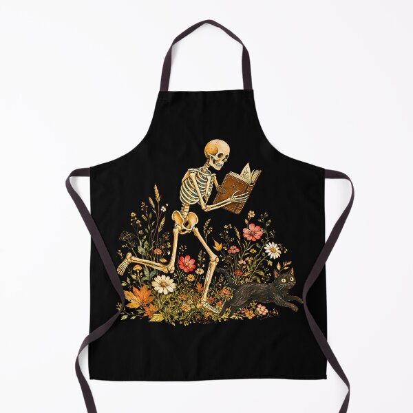 Item preview, Skeleton Reading with Black Cat Funny Halloween designed and sold by Rahamkshop.