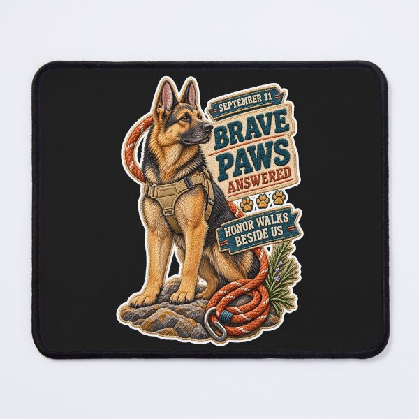 Item preview, September 11 Search and Rescue K9 – Brave Paws Answered Chenille Patch designed and sold by Jaani-T.
