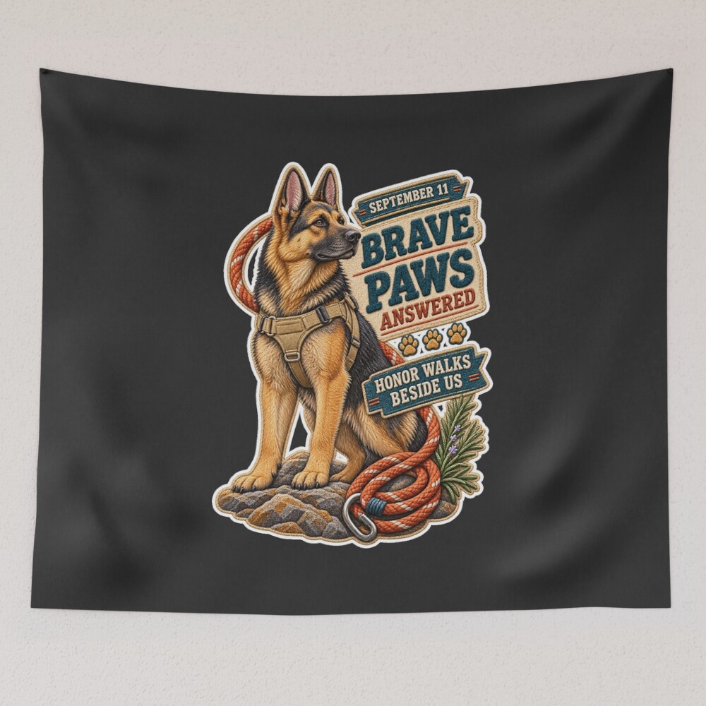 Search and rescue K9 remembrance tapestry
