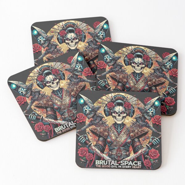 Item preview, Geisha Skull Bloody Swords Roses designed and sold by Voodoo Store Paranormal Collections.