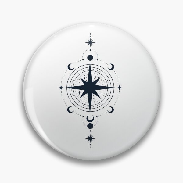Item preview, Celestial Compass Minimalist Mystic Star Map - Blue Navy designed and sold by ElineStudio.