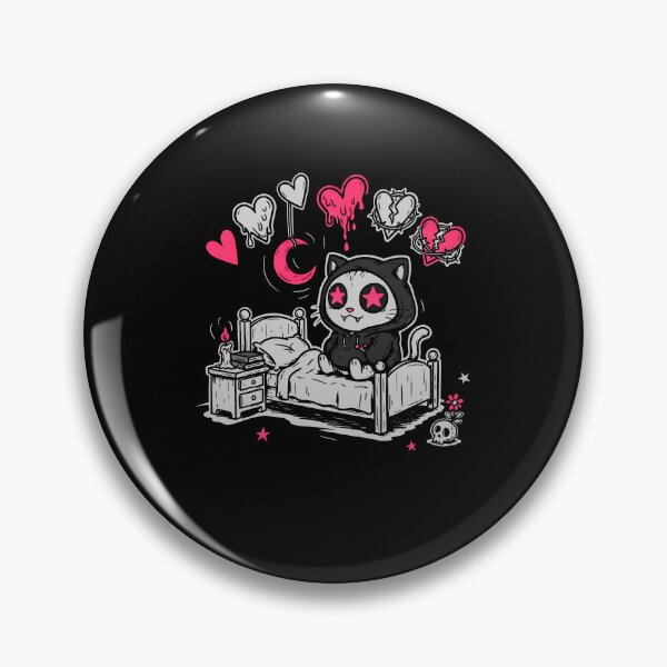 Item preview, Pink Emo Cat Scene Aesthetic Gift designed and sold by Say It With Ink.