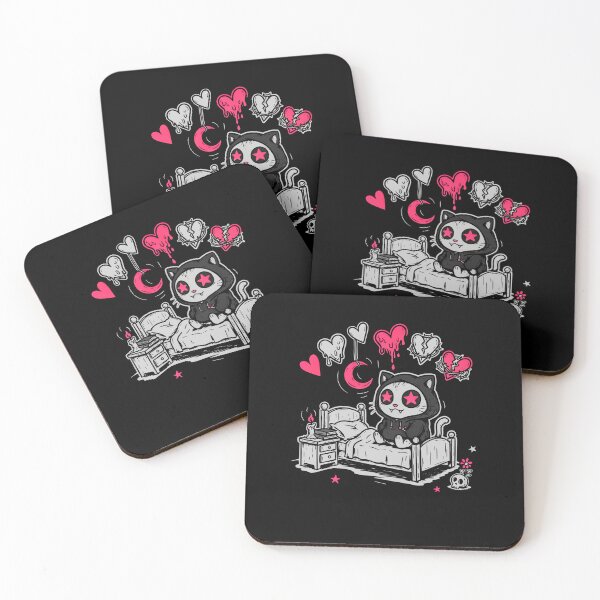 Item preview, Pink Emo Cat Scene Aesthetic Gift designed and sold by Say It With Ink.