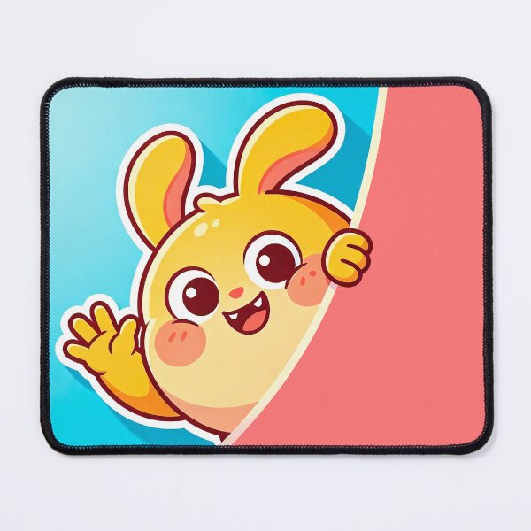 Item preview, Cute Yellow Bunny Peekaboo Waving - Kawaii Character Art designed and sold by Outlet Raloel.