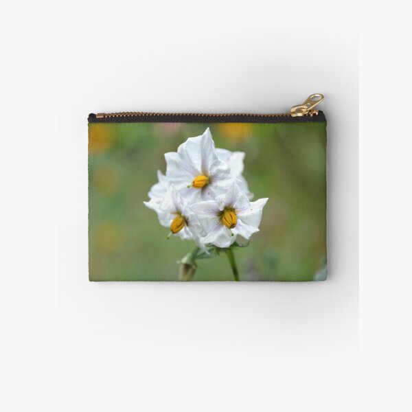 Item preview, White Potato Blossoms with Bright Yellow Anthers designed and sold by MiraNadaPrints.