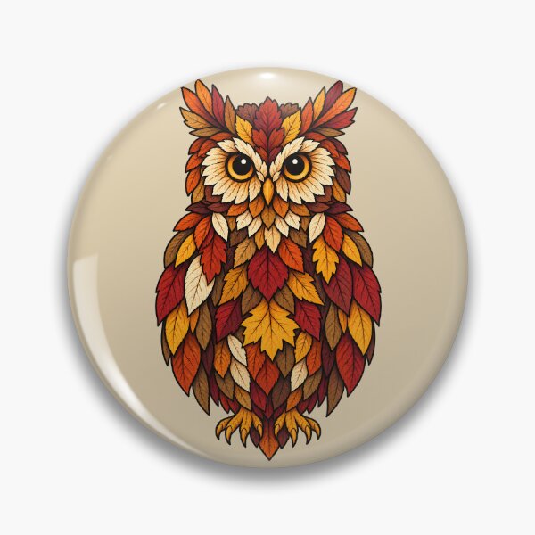 Item preview, Autumn Leaf Owl Woodland Illustration designed and sold by  MAD's Recreation Studio.