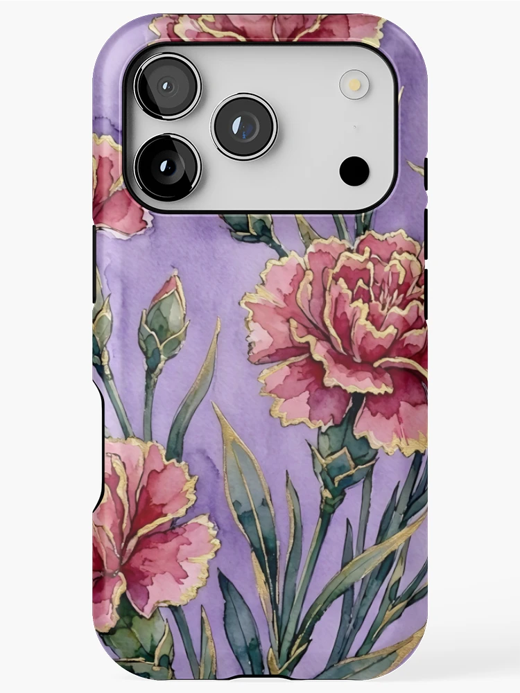 Thumbnail 1 of 4, iPhone Case, Carnations designed and sold by GraphicsClub.