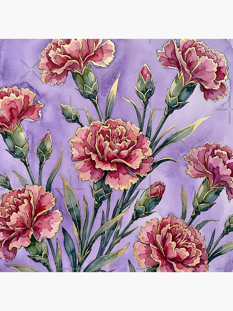 Thumbnail 4 of 4, Clock, Carnations designed and sold by GraphicsClub.