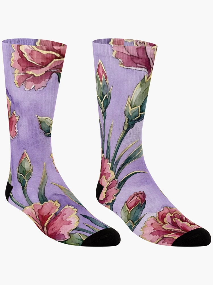 Thumbnail 3 of 5, Socks, Carnations  designed and sold by GraphicsClub.