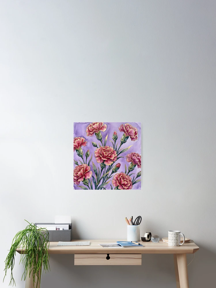 Thumbnail 2 of 3, Poster, Carnations designed and sold by GraphicsClub.