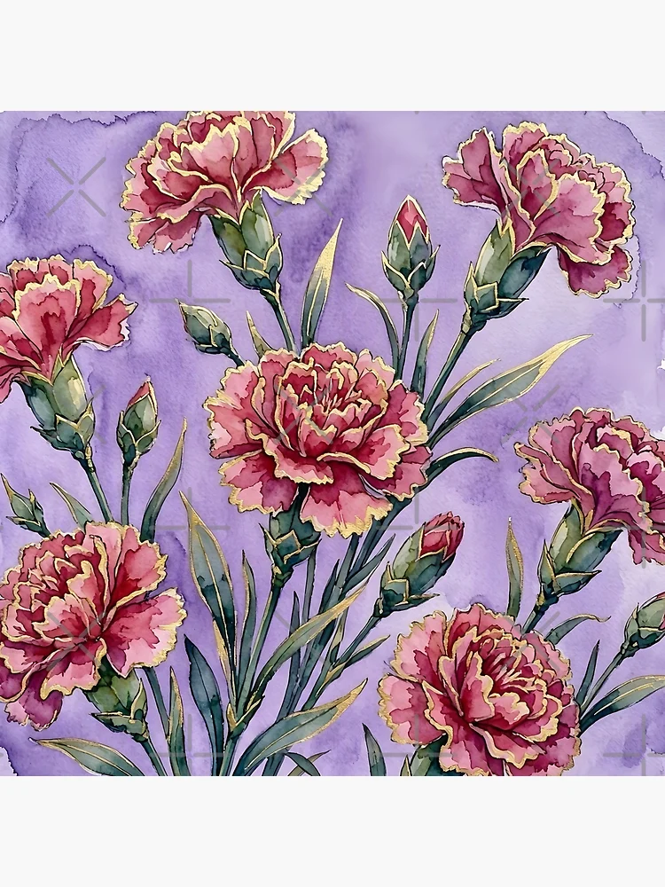 Thumbnail 3 of 3, Poster, Carnations designed and sold by GraphicsClub.