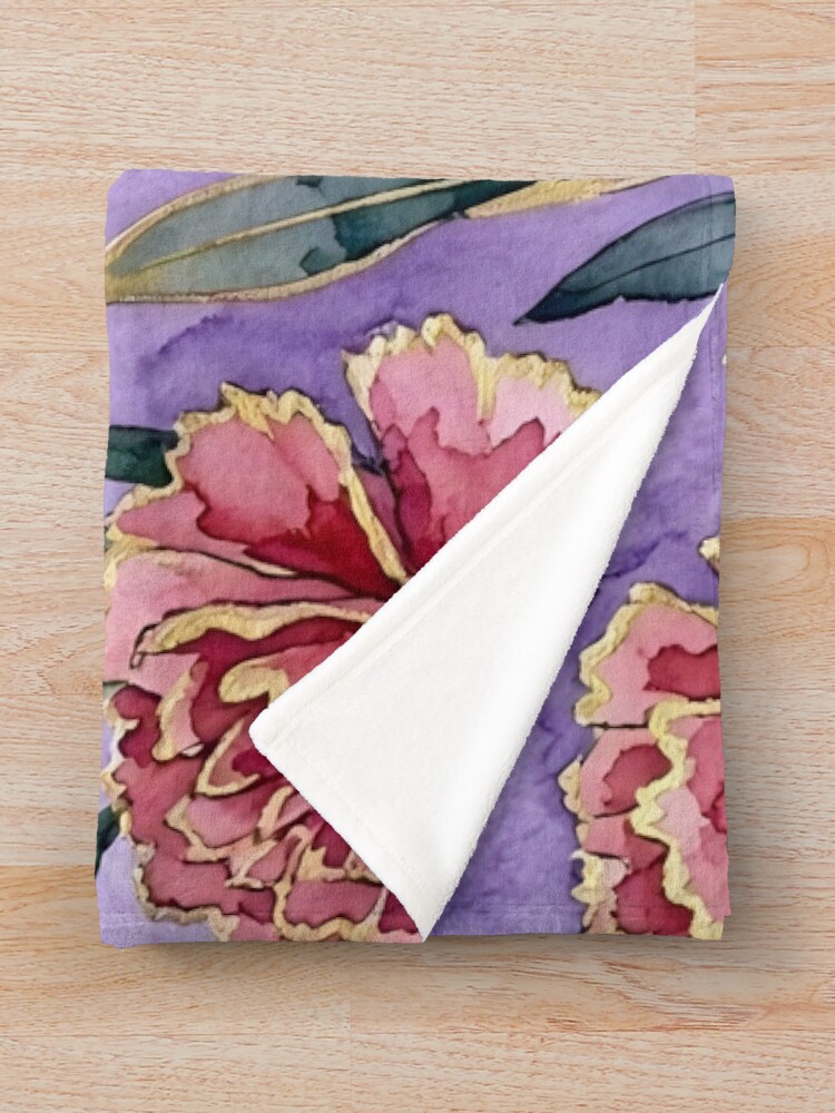 Thumbnail 3 of 6, Throw Blanket, Carnations designed and sold by GraphicsClub.