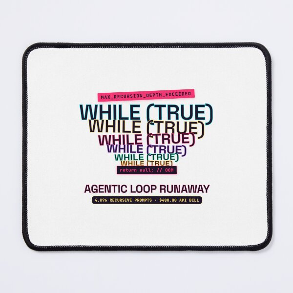Item preview, Agentic Loop Runaway - Infinite Recursion Graphic Tee designed and sold by bigramy.