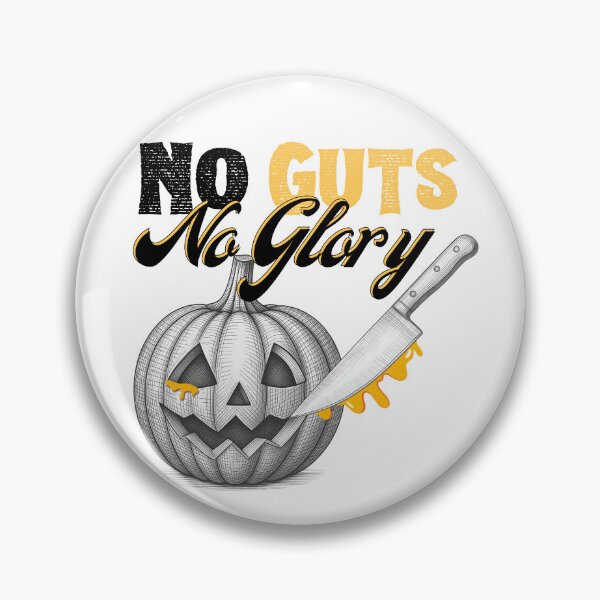 Item preview, No Guts No Glory - Funny Pumpkin Carving Halloween | Dark Ink Edition designed and sold by SunandShade.