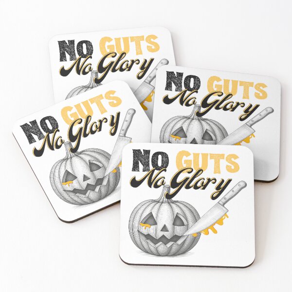 Item preview, No Guts No Glory - Funny Pumpkin Carving Halloween | Dark Ink Edition designed and sold by SunandShade.