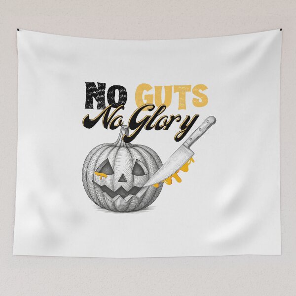 Item preview, No Guts No Glory - Funny Pumpkin Carving Halloween | Dark Ink Edition designed and sold by SunandShade.