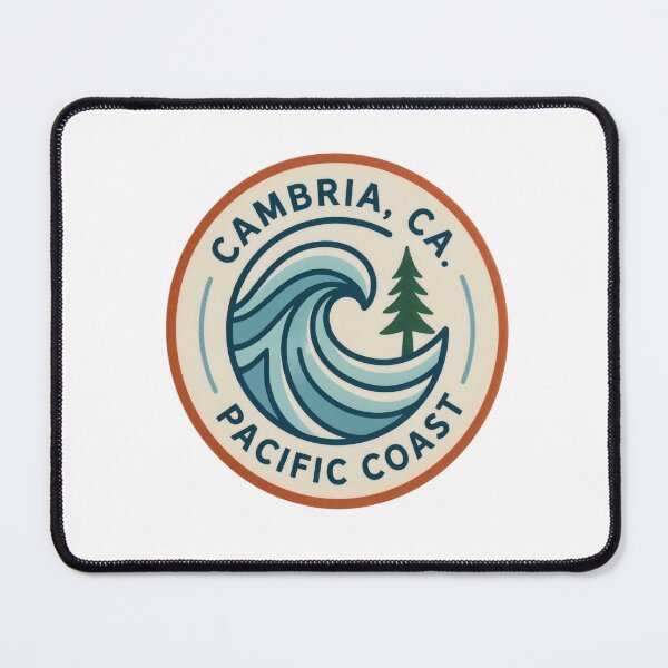 Item preview, Cambria CA Pacific Coast Ocean Wave And Pine Circle Sticker designed and sold by LittleArij.